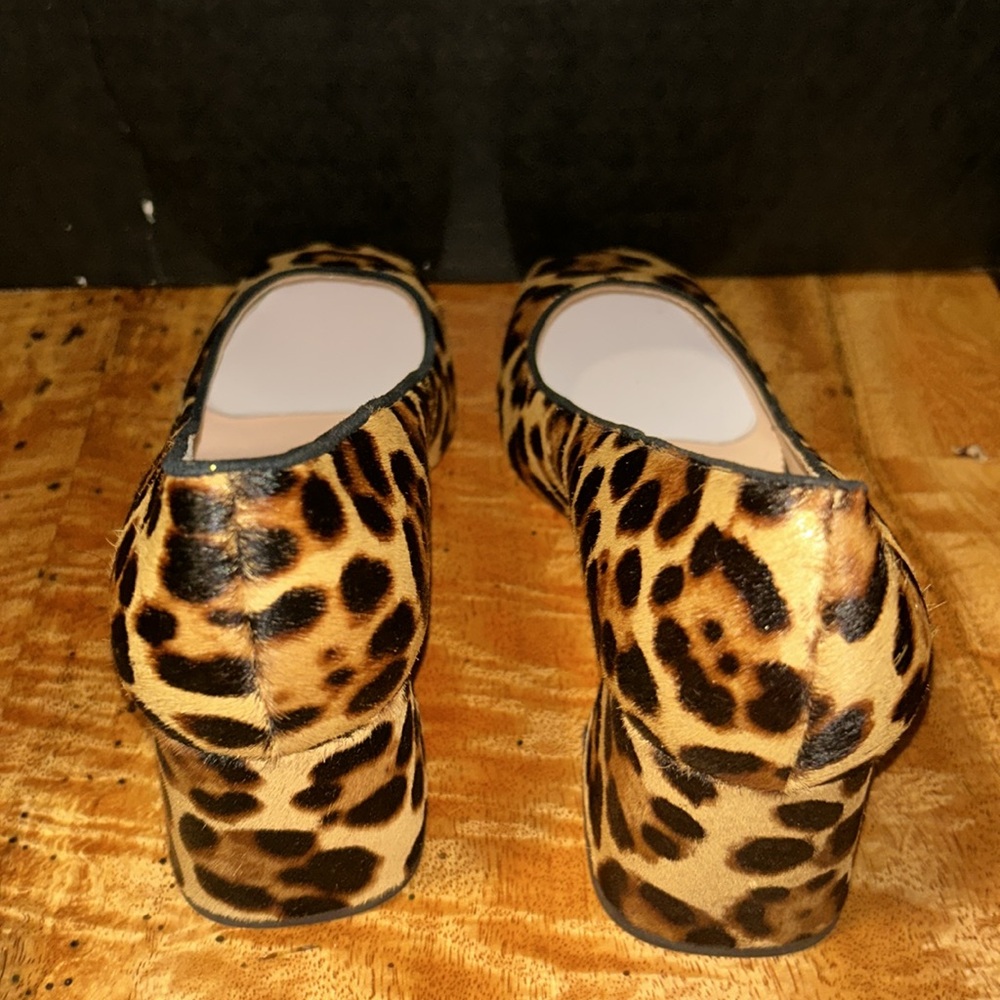 J. Crew Brown and Black Heels Sophisticated Cheetah  Pumps, Size 7, New - Picture 3 of 6